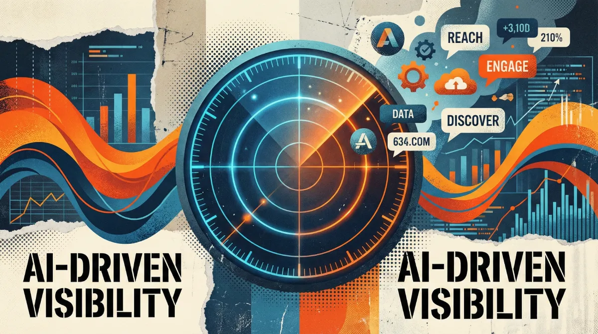 Brand discovery and mentions visualized in an AI-mediated landscape
