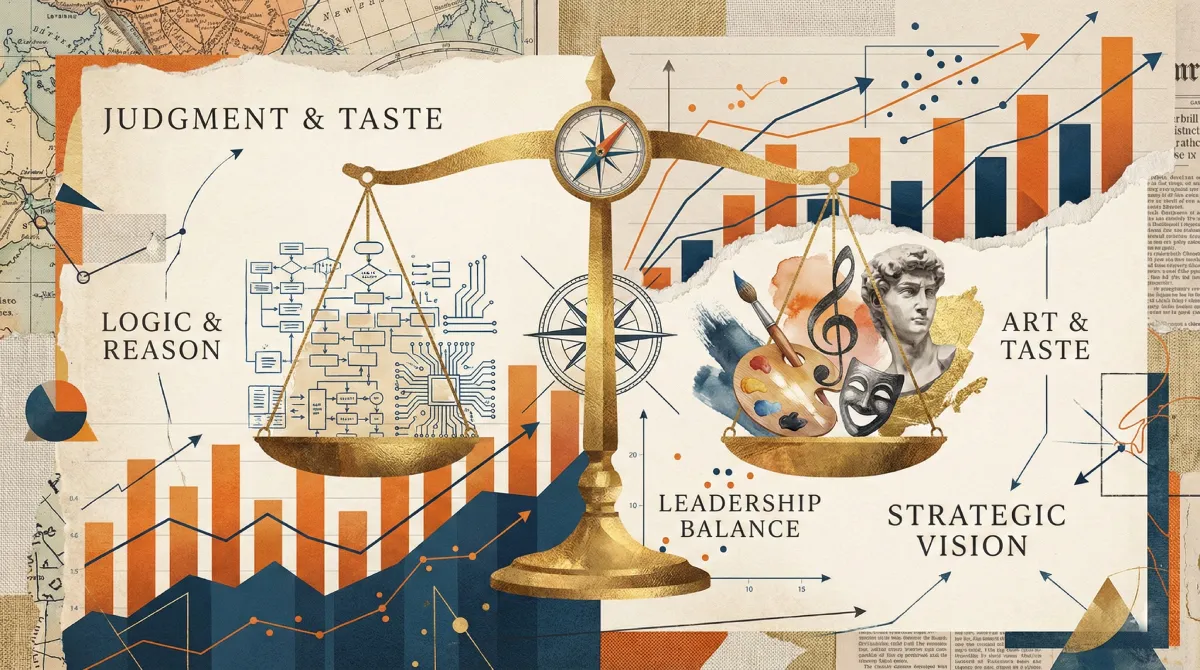 Product leadership balancing analytical strategy with refined judgment