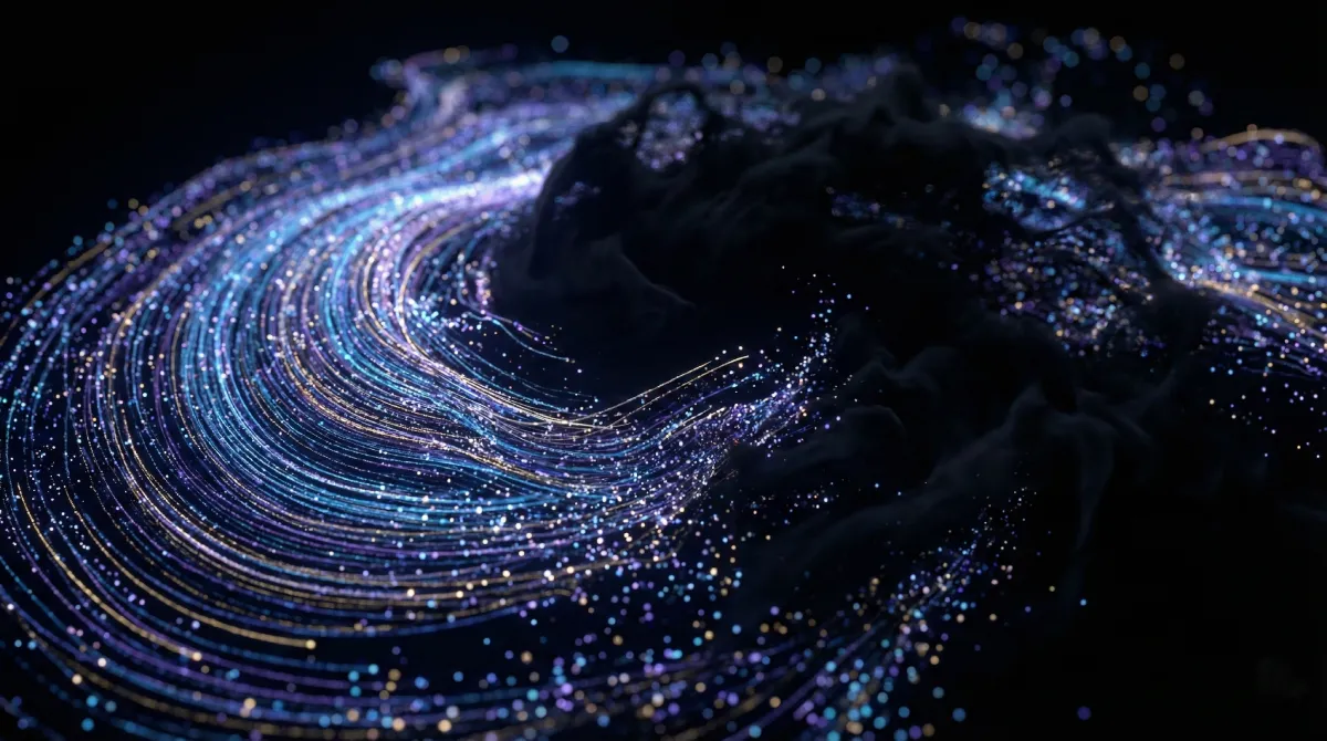 Abstract visualization of Shadow AI as an unseen threat to enterprise governance.