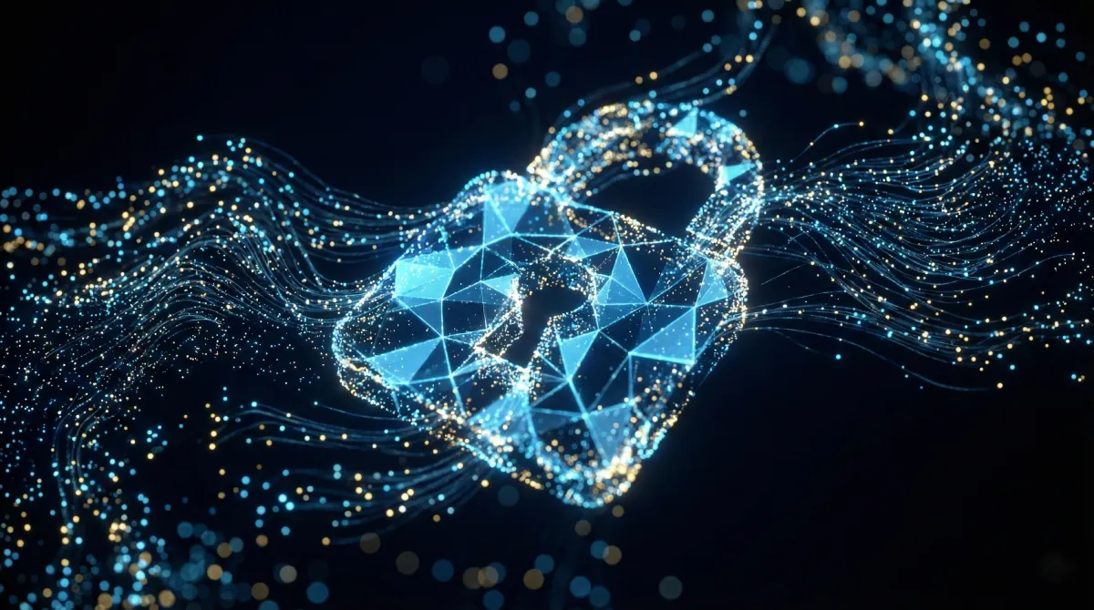 Abstract visualization of building trustworthy AI agents for regulated industries.