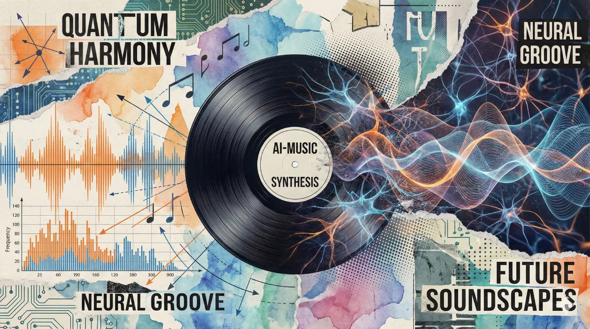 AI and quantum ideas blending into experimental musical expression